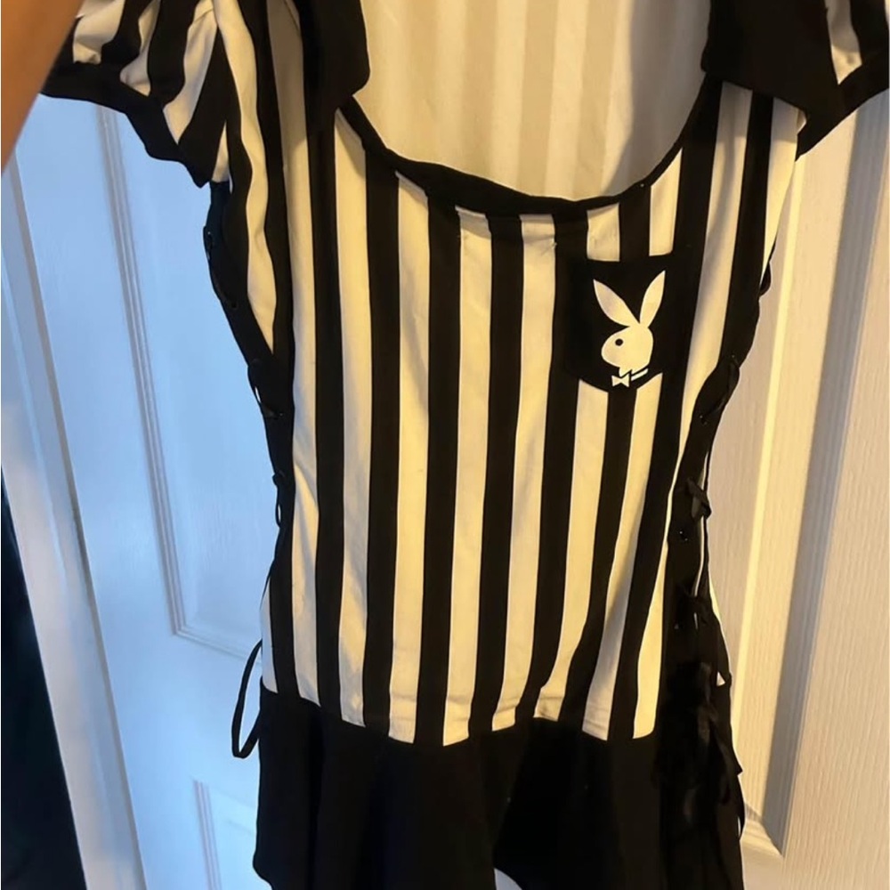 Playboy Black and White Striped women’s Halloween costume